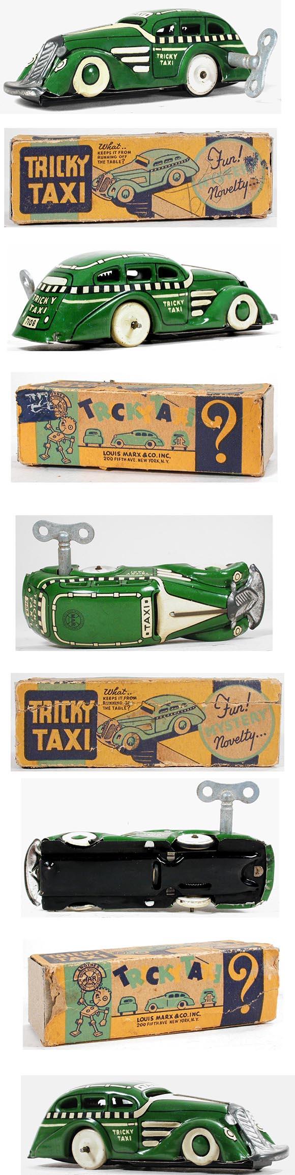 1948 Marx, Checkered Green Tricky Taxi in Original Box
